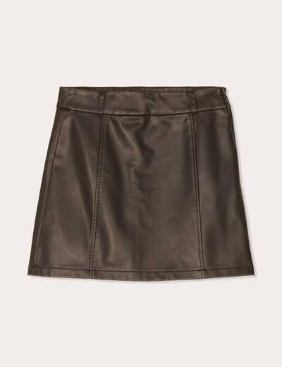 Jupe évasée simili cuir noir femme