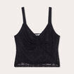 Débardeur cropped dentelle noir femme