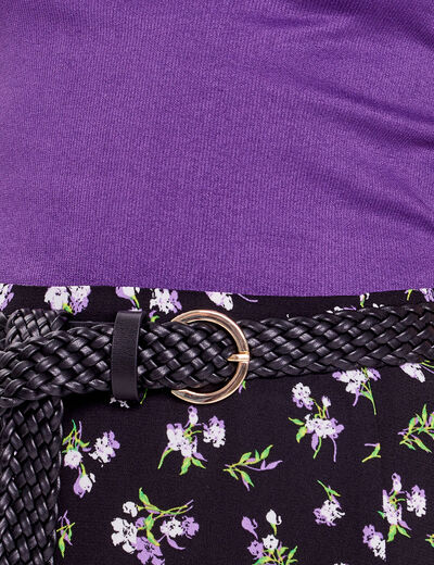Ceinture tressée noir femme