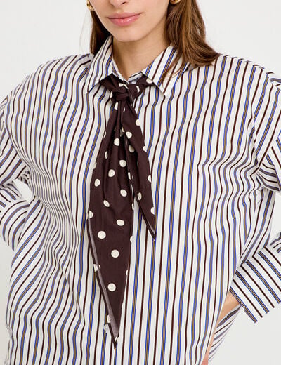 Chemise oversize manches longues blanc femme
