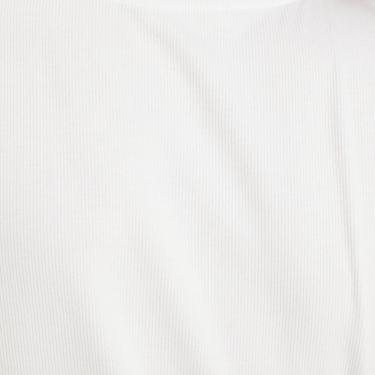 T-shirt manches courtes côtelé blanc femme