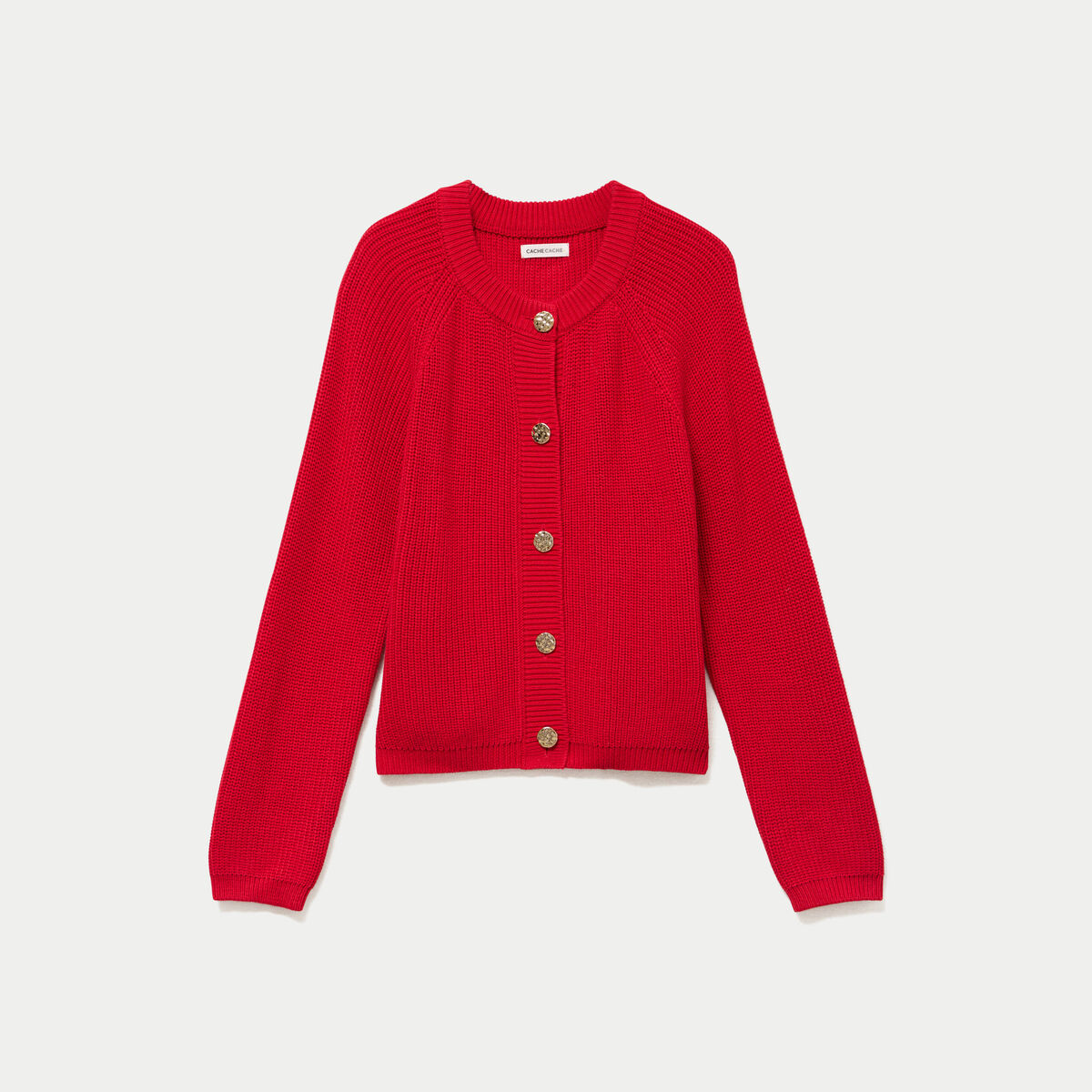 Gilet manches longues rouge femme