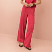 Pantalon large rouge foncé femme