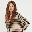 Pull manches longues sable femme