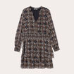Robe évasée volantée noir femme