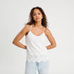 Débardeur effet crochet blanc femme