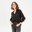 Chemise manches longues noir femme