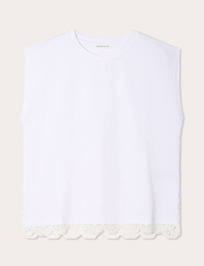T-shirt sans manches blanc femme