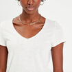 T-shirt manches courtes ecru femme