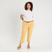 Pantalon chino 7/8ème jaune clair femme