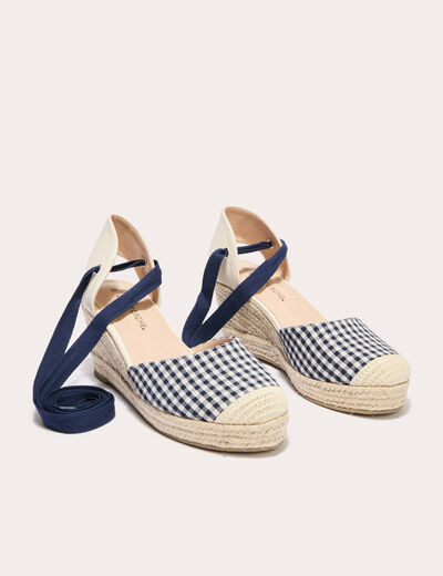Espadrilles compensées bleu electrique femme