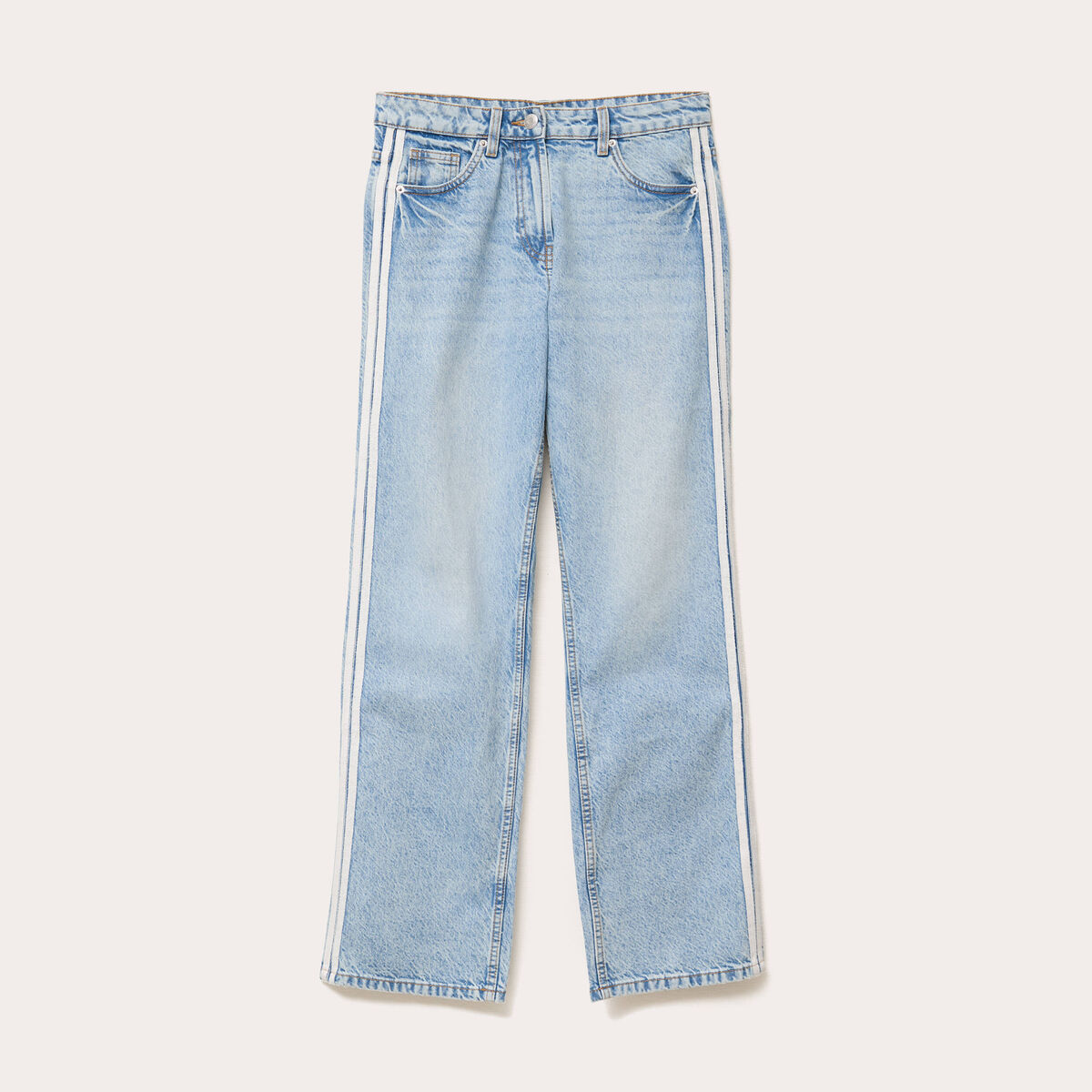 Jean droit taille standard denim triple stone femme