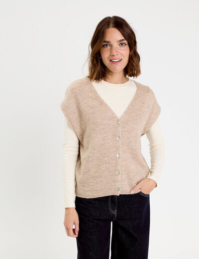 Gilet sans manches sable femme
