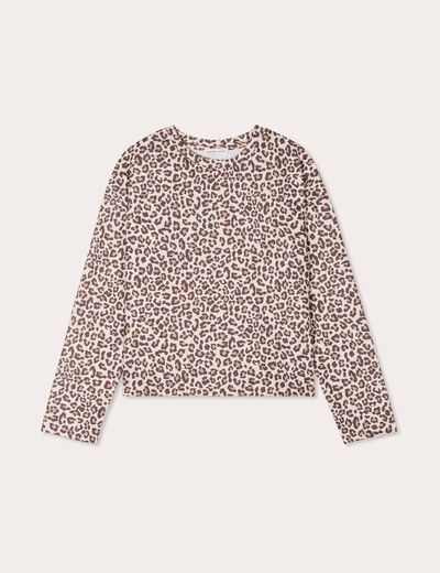 T-shirt manches longues beige femme