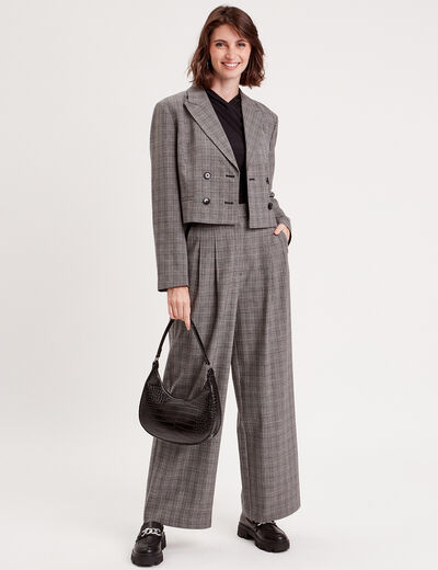 Veste ajustée boutonnée gris femme