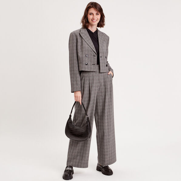 Veste ajustée boutonnée gris femme