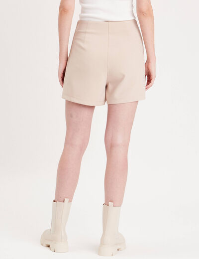 Jupe-short droite fentes sable femme