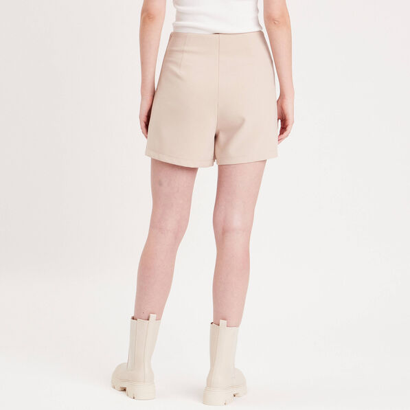 Jupe-short droite fentes sable femme