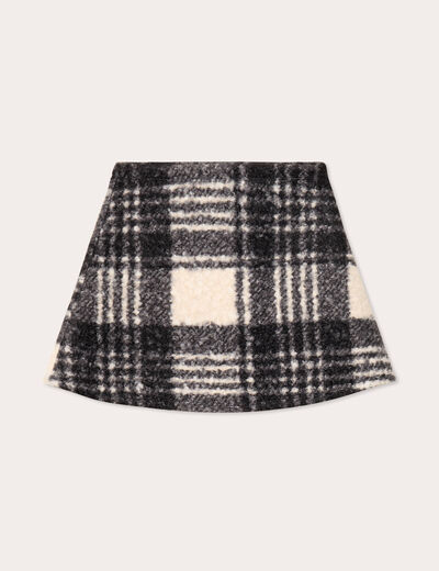 Jupe effet polaire noir femme