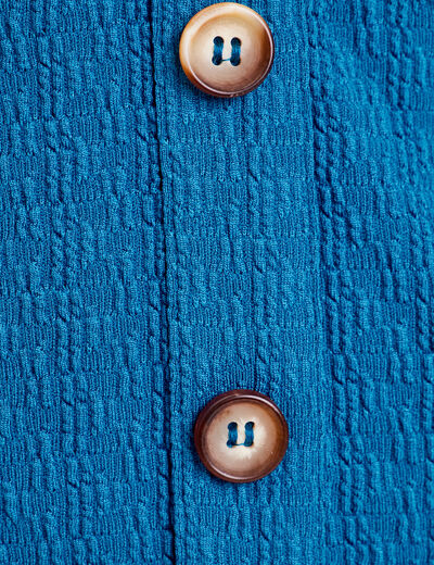 Débardeur bustier boutonné bleu canard femme
