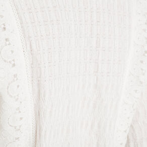 blouse manches longues smockee ecru femme Blouse manches longues smockée ecru femme