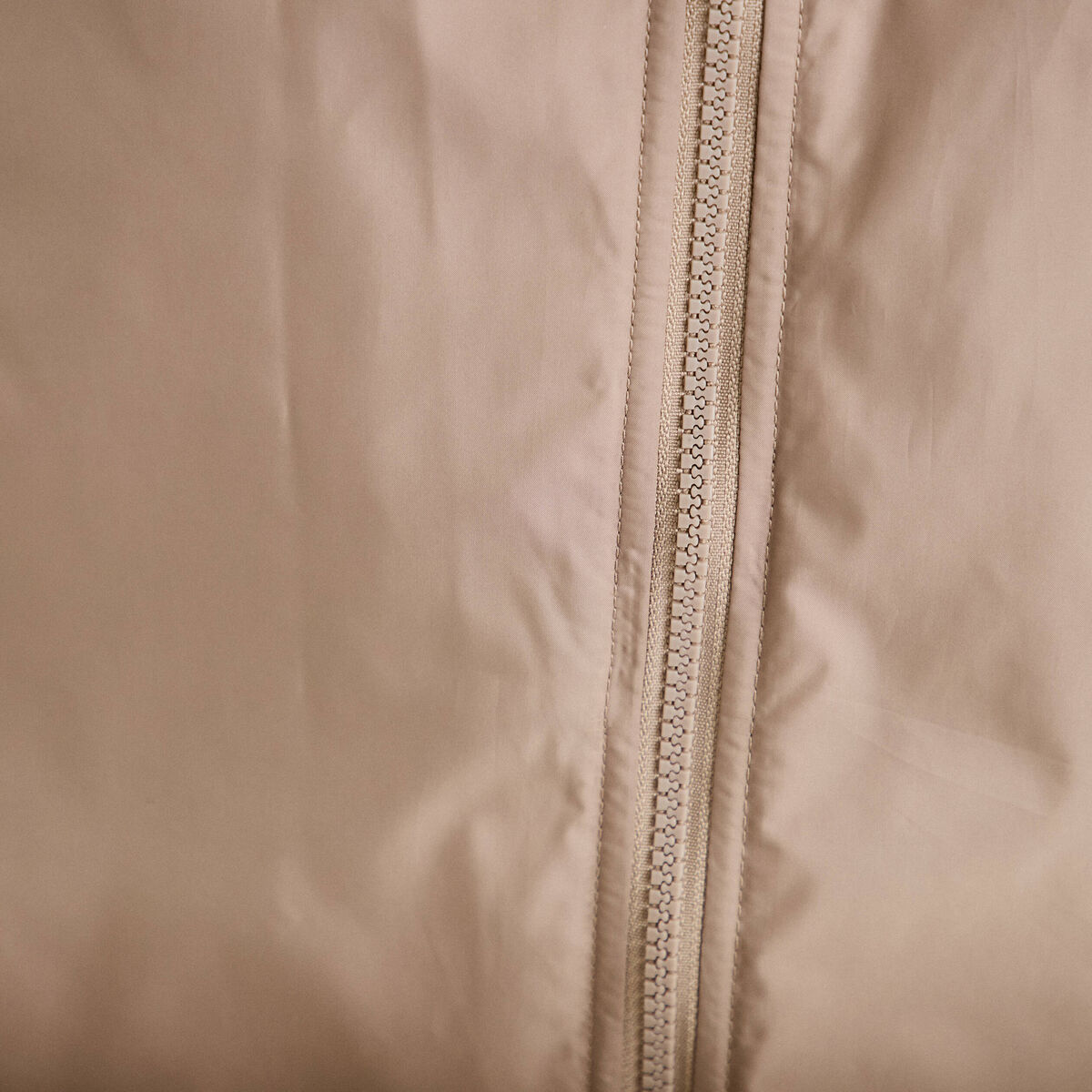 Parka r&eacute;versible 3/4 &agrave; capuche beige femme