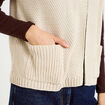 Gilet sans manches col montant beige femme