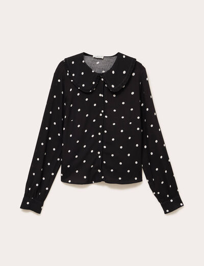 Chemise grand col noir femme