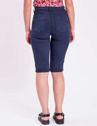 Pantacourt bleu marine femme