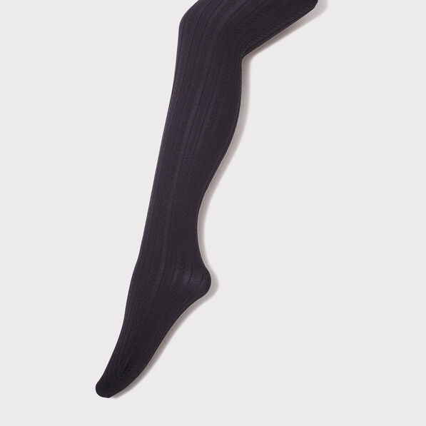 Collants avec torsades noir femme