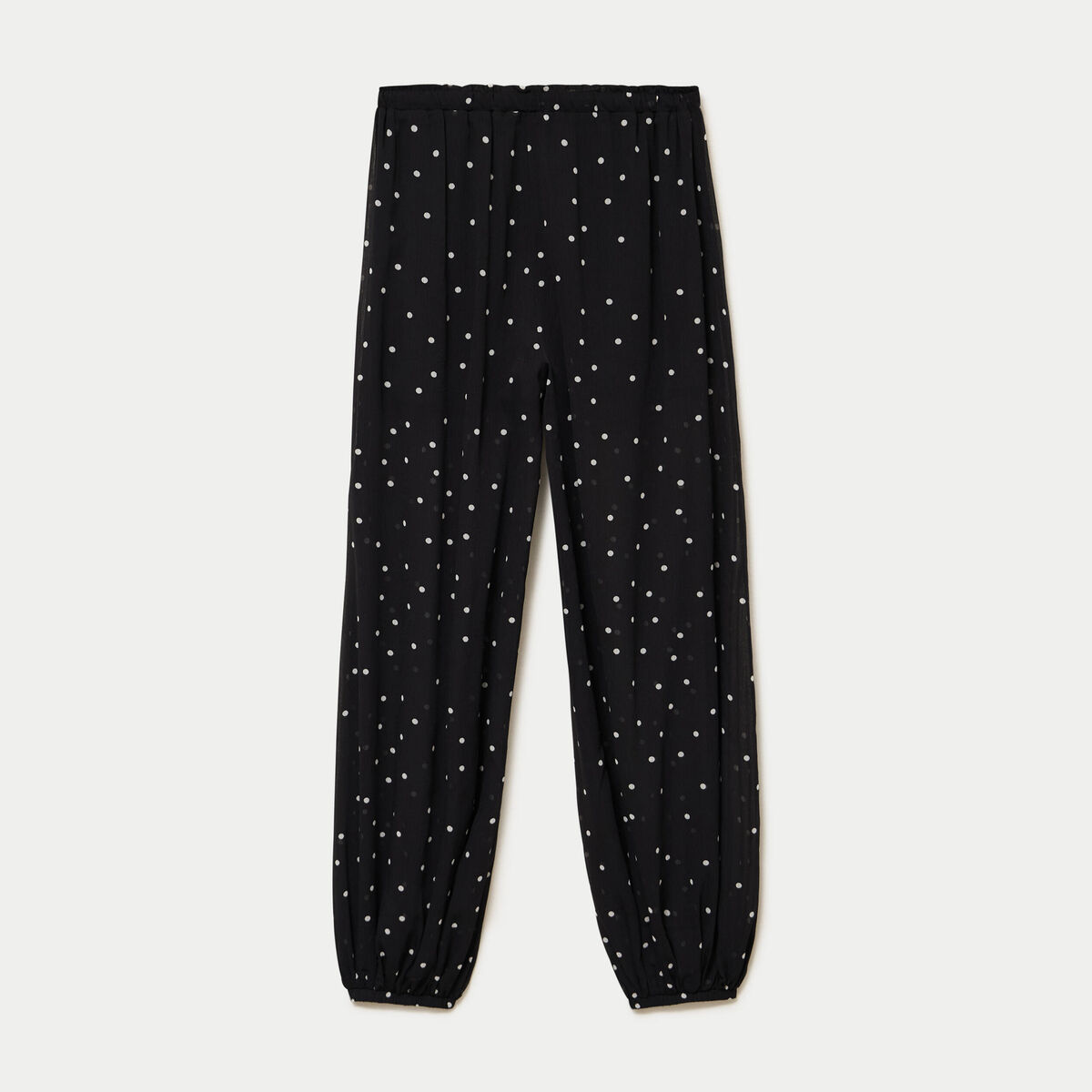 Pantalon large en voile taille standard noir femme