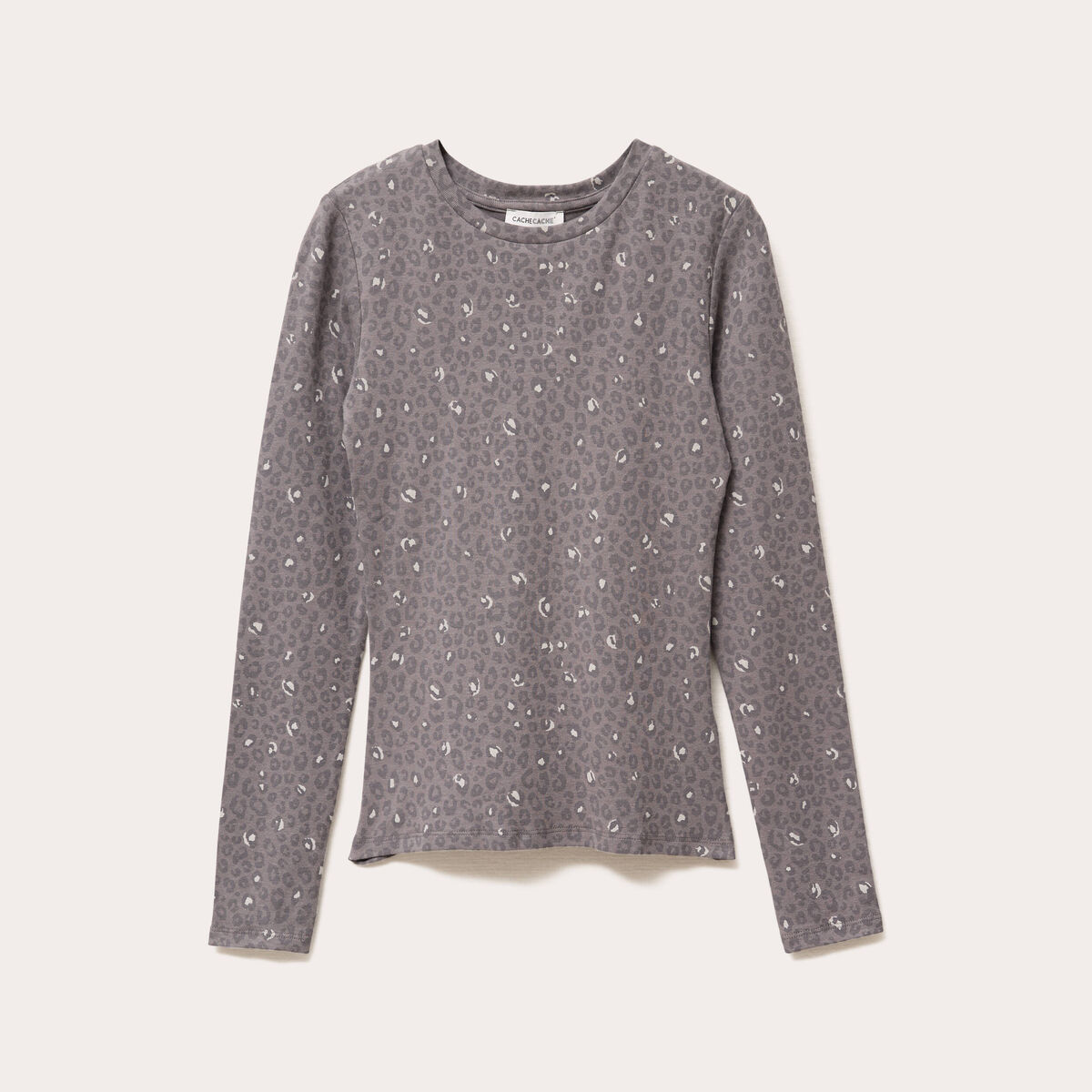 T-shirt manches longues gris foncé femme