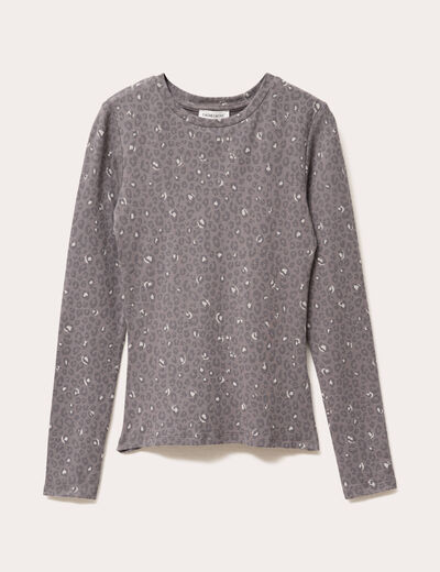 T-shirt manches longues gris foncé femme