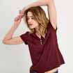 T-shirt manches courtes violet foncé femme