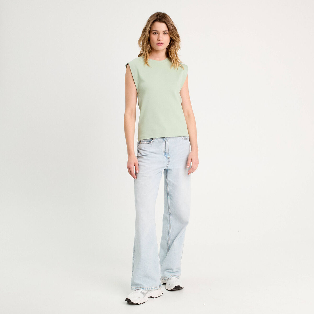 Débardeur sans manches vert pastel femme