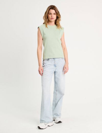 Débardeur sans manches vert pastel femme