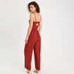 Combinaison pantalon bretelles marron cognac femme