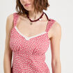 Robe longue évasée rose femme