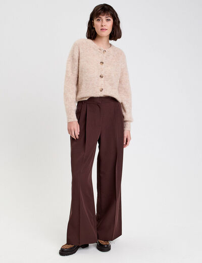 Gilet manches longues beige femme