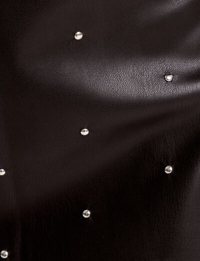 Jupe &agrave; d&eacute;tails clout&eacute;s noir femme