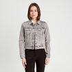 Veste boutonnée en jean denim gris femme