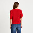 Gilet col v manches courtes rouge femme