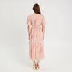 Robe longue évasée col en V blanc femme