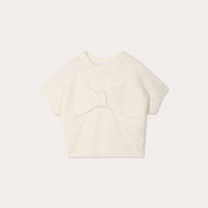pull dos devant detail noeud sable femme Pull dos devant détail noeud sable femme
