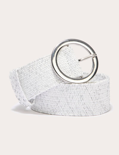 Ceinture élastiquée ecru femme