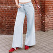 Jeans wide leg ultra large denim bleach femme