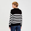 Pull col chemise manches longues noir femme