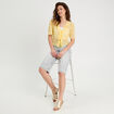 Blouse nouée avec volants jaune clair femme