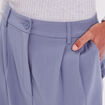 Pantalon city droit pinces bleu gris femme