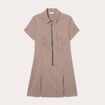 Robe patineuse zipp&eacute;e beige femme
